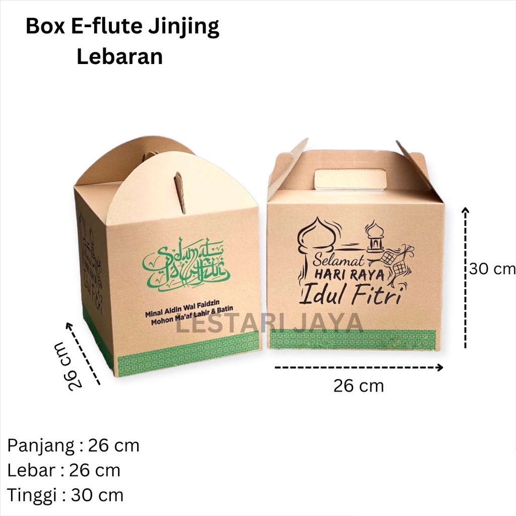 

[10 PCS] Box Parsel Lebaran / Box Lebaran Idul Fitri / Kardus E-Flute / Gable Box / Box Jinjing 30x26x26 cm / Kardus untuk Parcel Lebaran , Sovenir , Hampers dll / Box kue kering, Box Toples , Hampers Lebaran / Kotak Hampers Snack Lebaran