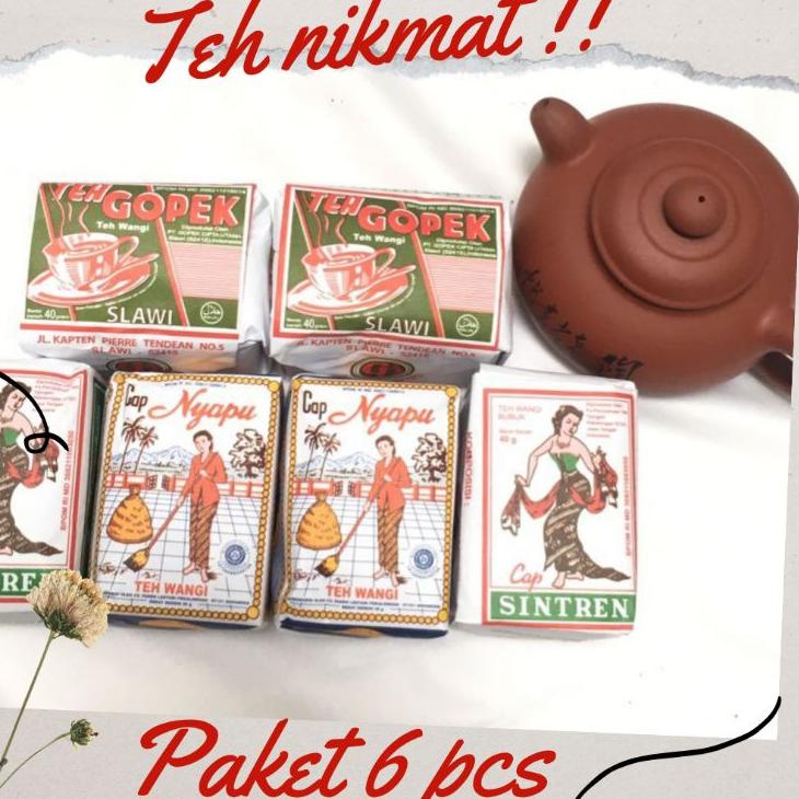 

ORIGINAL% Teh Nyapu Teh Gopek Teh Sintren Paket 6 pcs