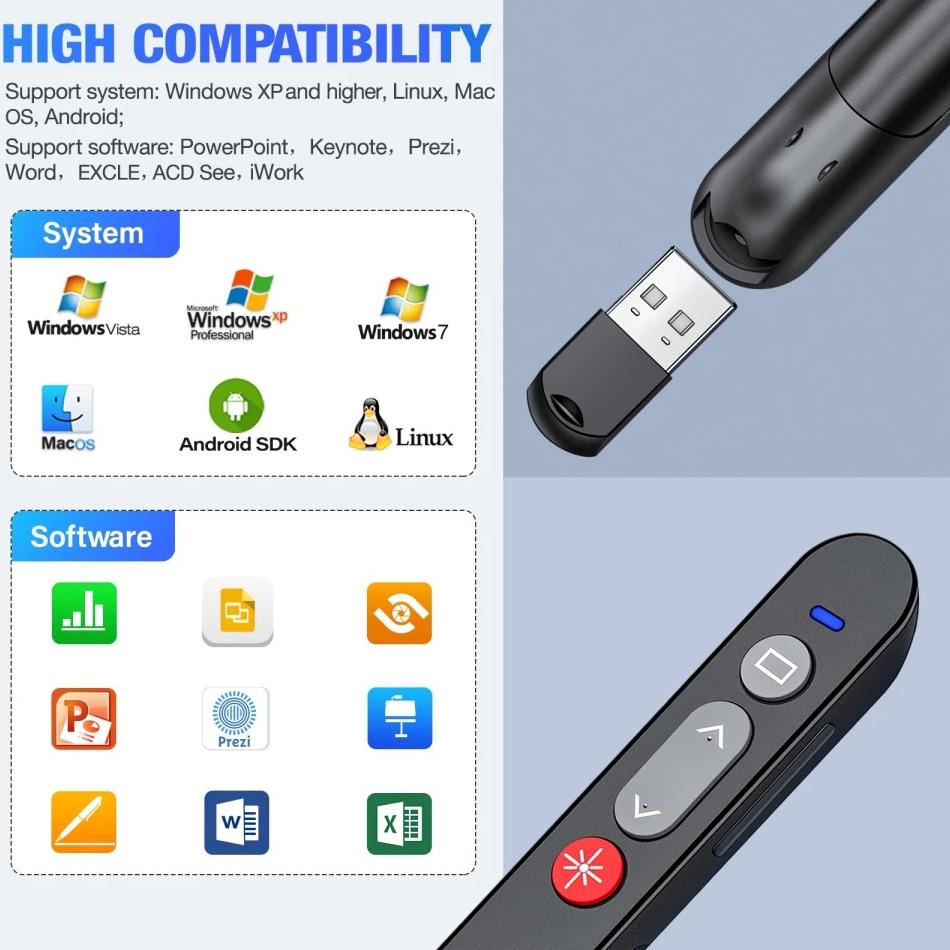 Laser Pointer Presentasi Wireless Clicker Pen Powerpoint Presenter [Kirim dari Bandung]