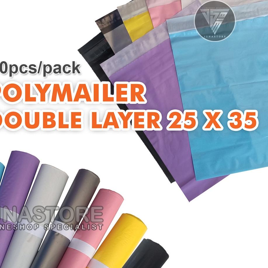 

Laku Keras Polymailer Double Layer / Plastik Polymailer 25 x 35