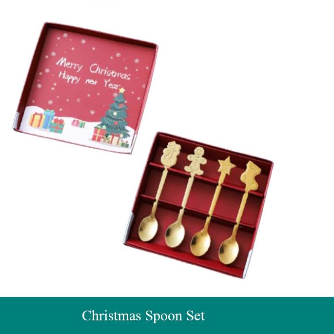 ♬ Yutensil Kado Natal Christmas Hampers Giftbox / Sendok Teh Kopi Set / Spoon ☄