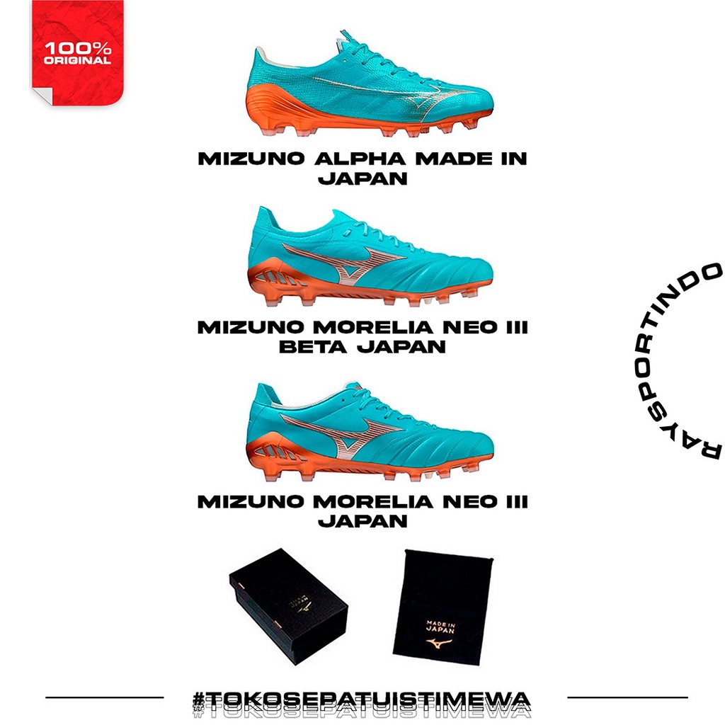 SEPATU BOLA MIZUNO MADE IN JAPAN AZURE BLUE PACK