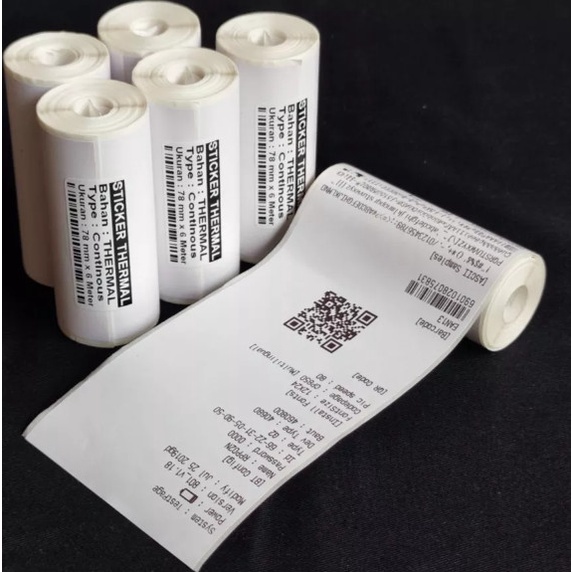 

KERTAS PRINTER THERMAL PAPER LABEL STICKER PRINTER PORTABLE 58 x 100