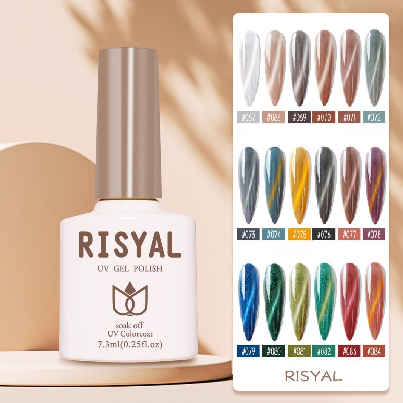 RISYAL WARNA KUTEK GEL UV LED / KUTEK EYE CAT / KUTEKS GEL / GEL POLISH / SOAK OFF / NAIL POLISH / CAT EYE NAIL ART / R 67 - 78