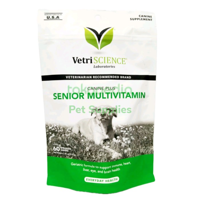 Terlaris Vitamin Anjing Tua Vetriscience Canine Plus Senior Multivitamin