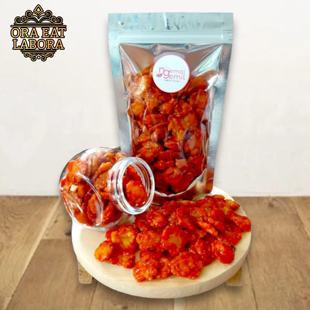 

Snack Jadul Emping Melinjo Balado Manis Pedas Kripik Emping Rasa Balado Kualitas Premium - Ora Eat Labora