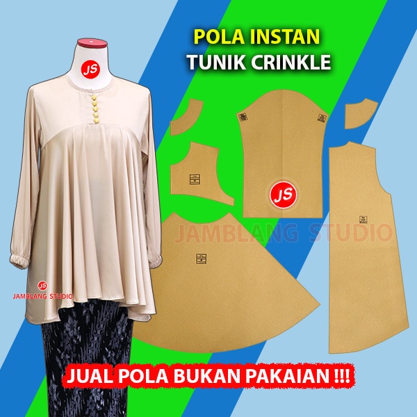 Pola Instan Tunik Crinkle [ Pola Baju Jamblang Studio ]