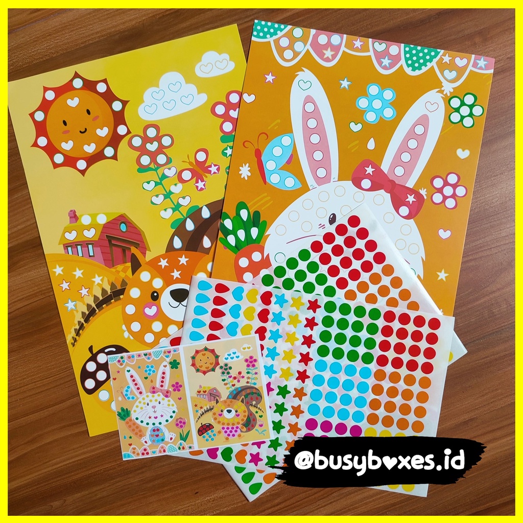 [busyboxes.id] Mainan Edukasi anak 3 tahun aktivitas menempel sticker rainbow seri tupai