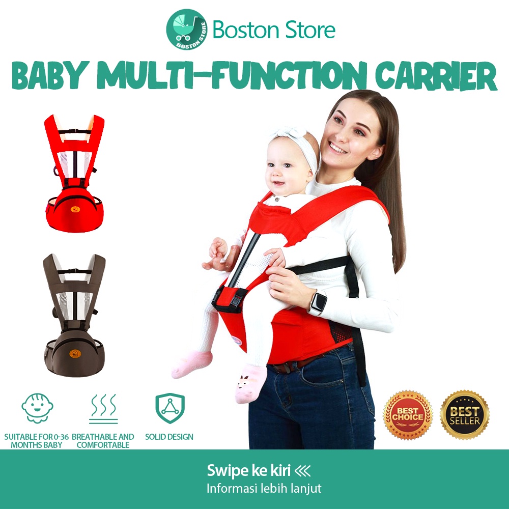 Bostonstore Gendongan Bayi Depan Polos Hipseat baby carrier 0~36 bulan / Gendongan Bayi Depan Hipseat / Baby Carrier / Baby Carrier M shape / Baby Carrier Hipseat / Baby Carrier Newborn / Baby Carrier Baby Safe / Gendongan Bayi / Gendongan Bayi Depan