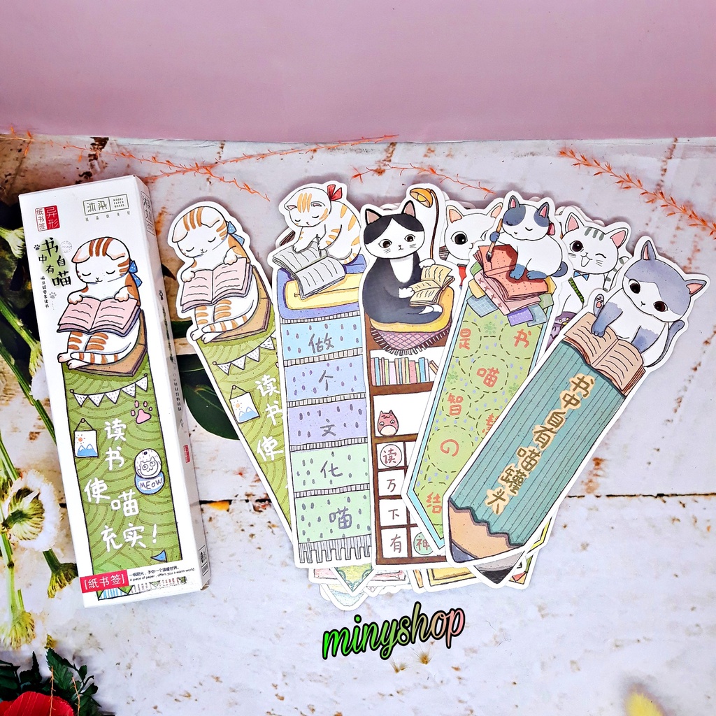 

Penanda Pembatas Buku Bookmark Lucu Bahan Kertas Model Kucing