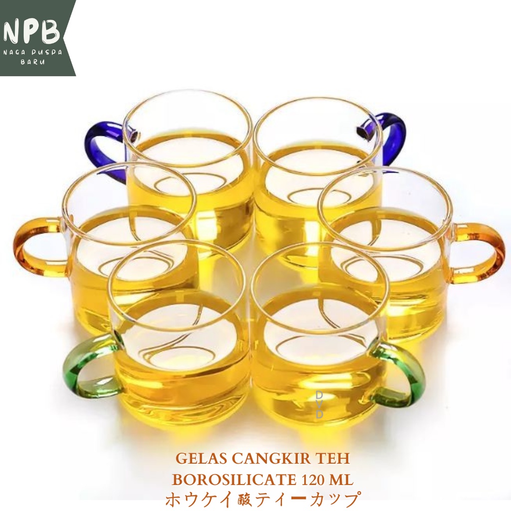 Gelas Cangkir Teh Borosilicate 120 Ml - Cangkir Gelas Kaca anti Panas