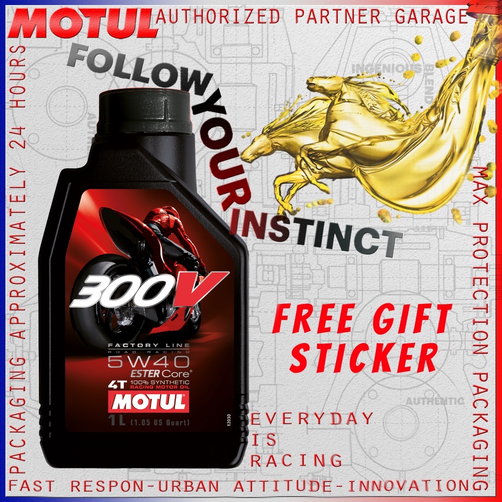 MOTUL 300V FACTORY LINE ROAD RACING 1L 5W40 OLI MOTOR IMPORT ORIGINAL MADE IN FRANCE