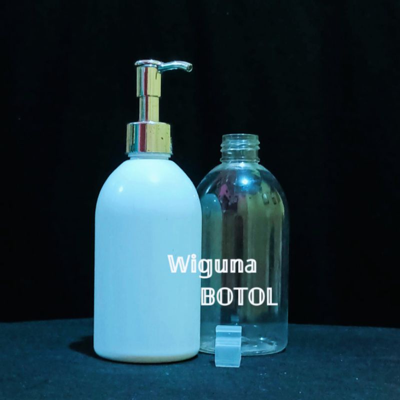 Botol Pump 250ml Oval / Botol 250ml Oval Tutup Pump Clip Oil Silver