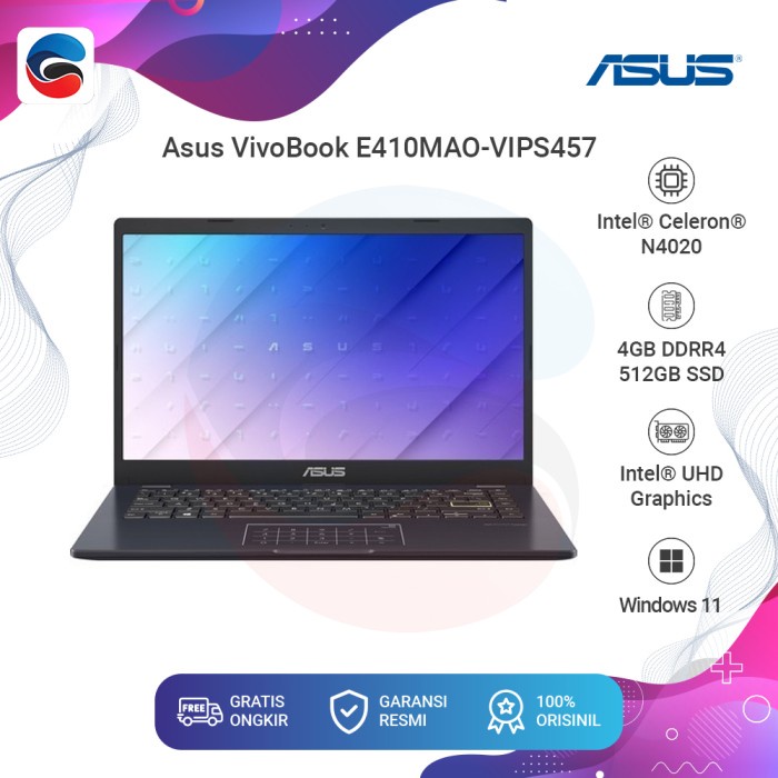 ASUS Laptop Vivobook 14 E410MAO VIPS457 Intel Celeron N4020 4GB 512GB