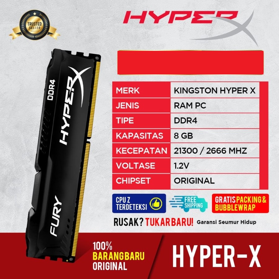 RAM KINGSTON HYPER X DDR4 8GB PC2666