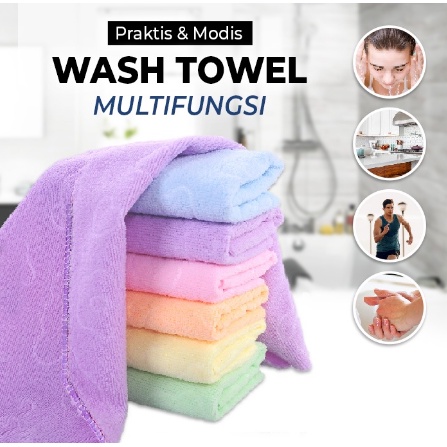 Handuk Multifungsi Wash Towel Handuk Wajah Olahraga Halus Lembut 60x30 cm Terbaru Import