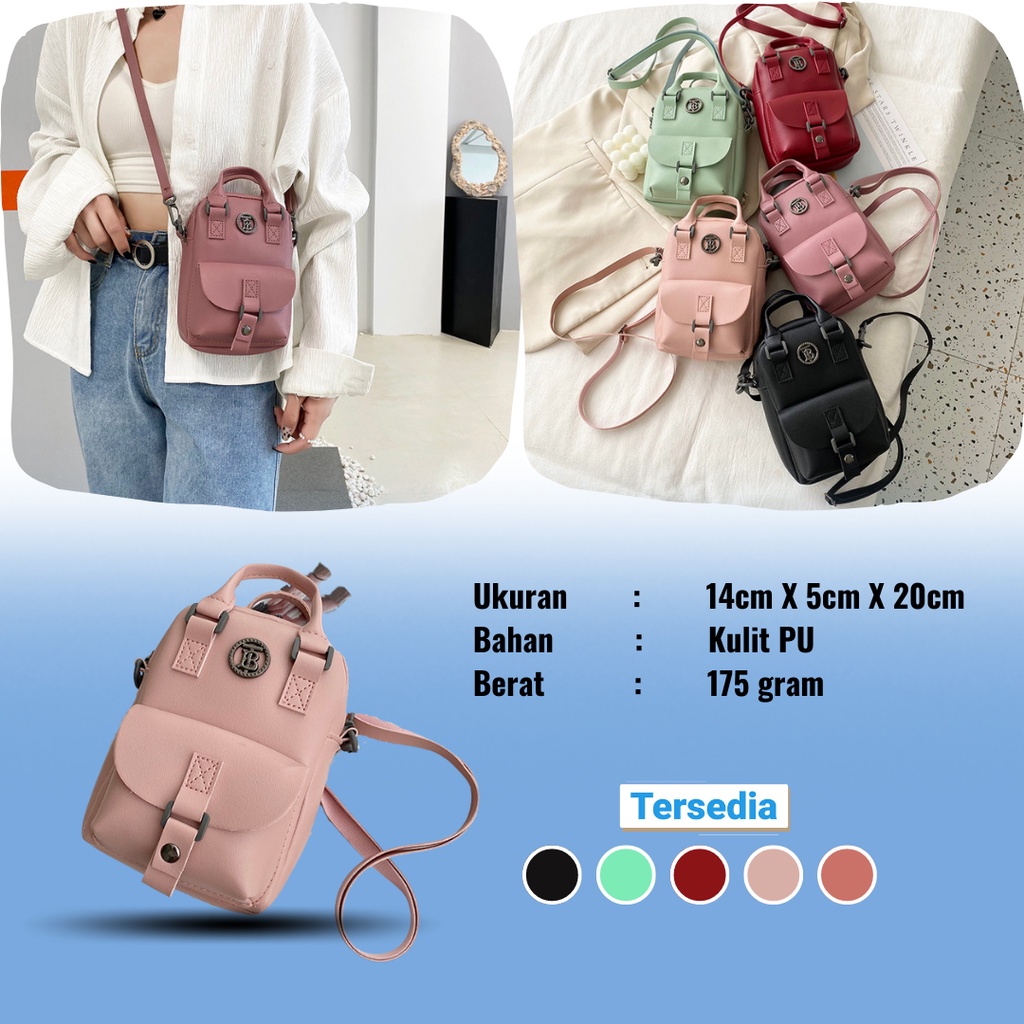 Satu7an T239 Tas Selempang Wanita Korea Fashion Style Kasual Tas Bahu Pocket Mini Handphone Tas Cewek Kulit PU Multifungsi