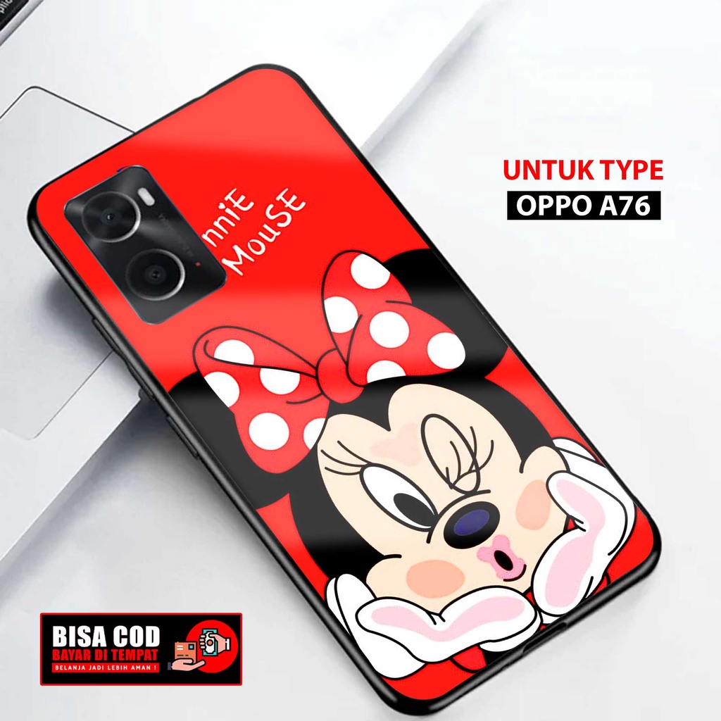 Case Oppo A76 Terbaru { STKR APEL ] 2D Softcase Glass Kaca Oppo A76 (Case Hp) Oppo A76 (CASING HP) O