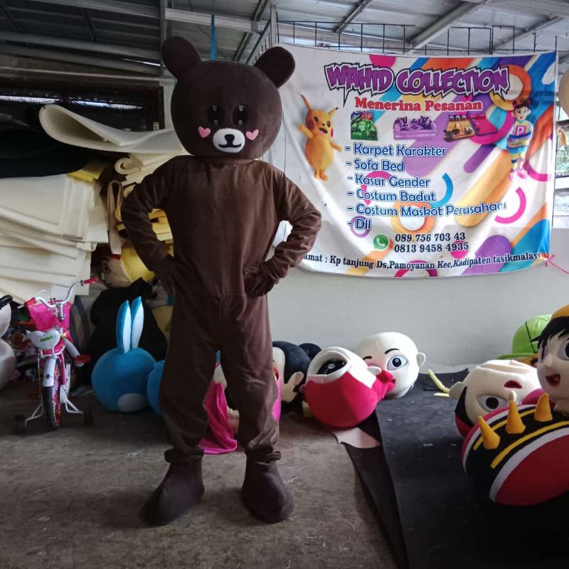 kostum badut maskot berwang line love