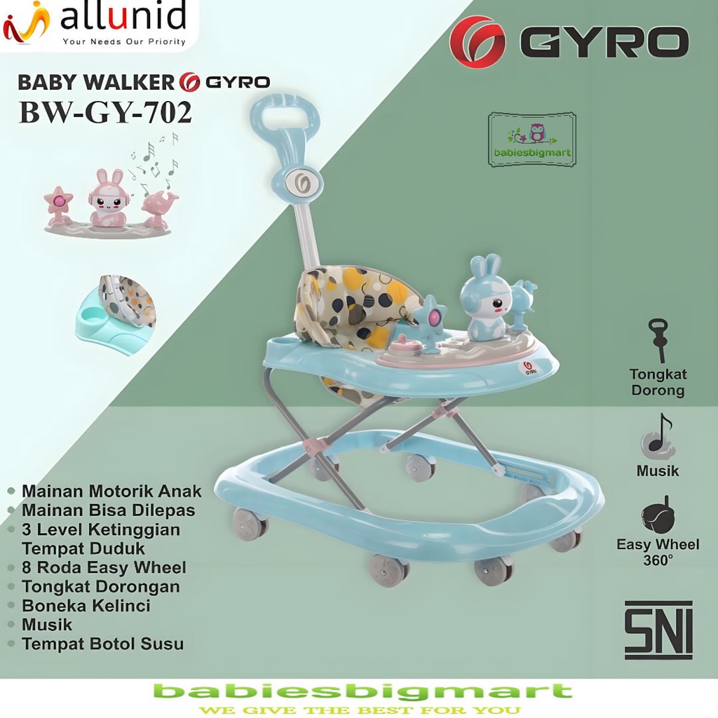 Baby Walker Gyro GY 702 Babywalker Musik Alat Bantu Belajar Jalan Baby