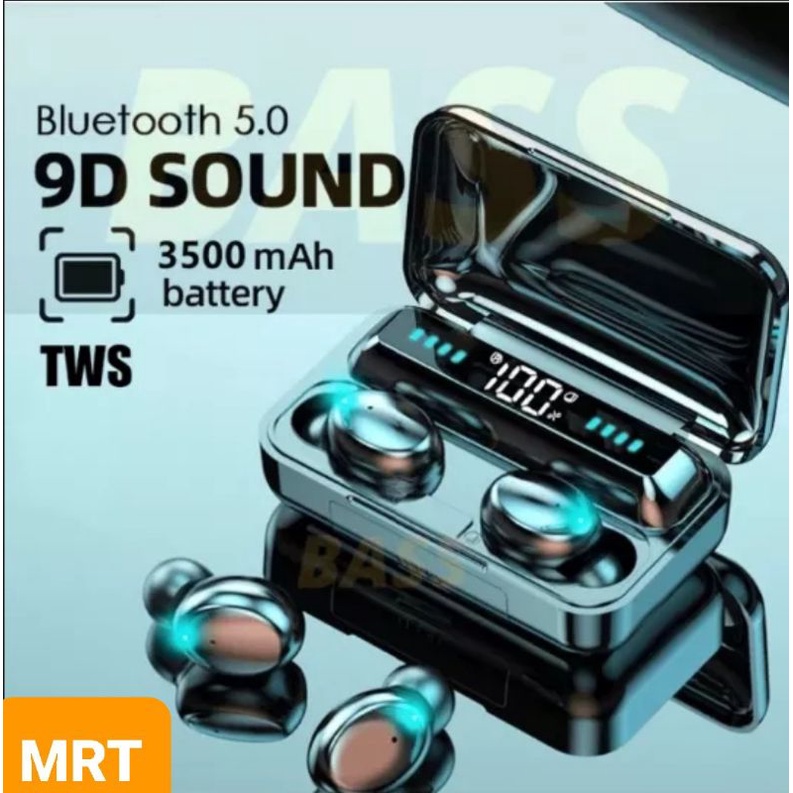 Headset Bluetooth Full Bas TWS Y50 &amp; F9 - Earphone Bluetooth Original Easy To Carry with Charging Case Capacity