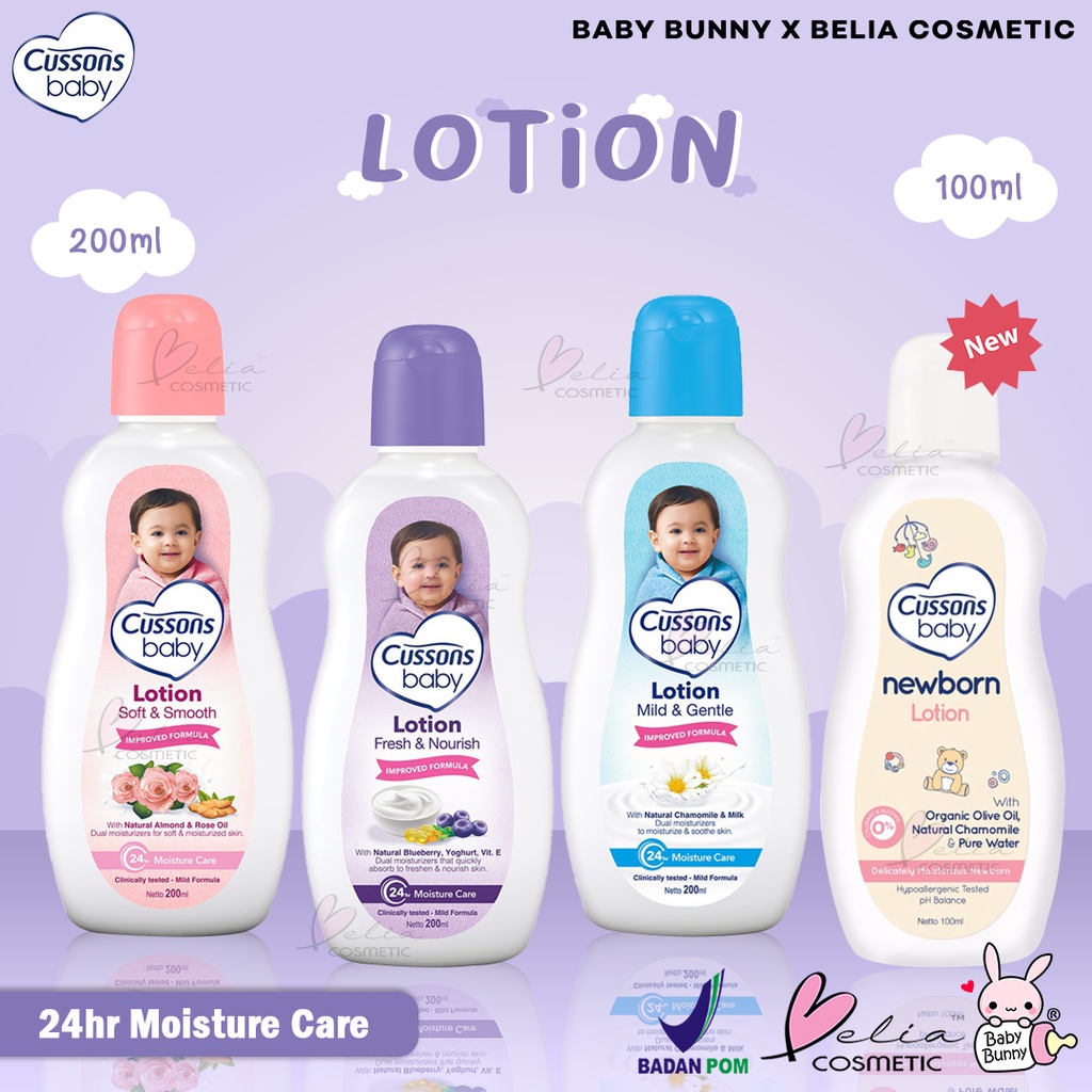 ❤ BELIA ❤ CUSSONS BABY Lotion Soft &amp; Smooth | Fresh &amp; Nourish | Mild &amp; Gentle | 100ml 200ml | BPOM