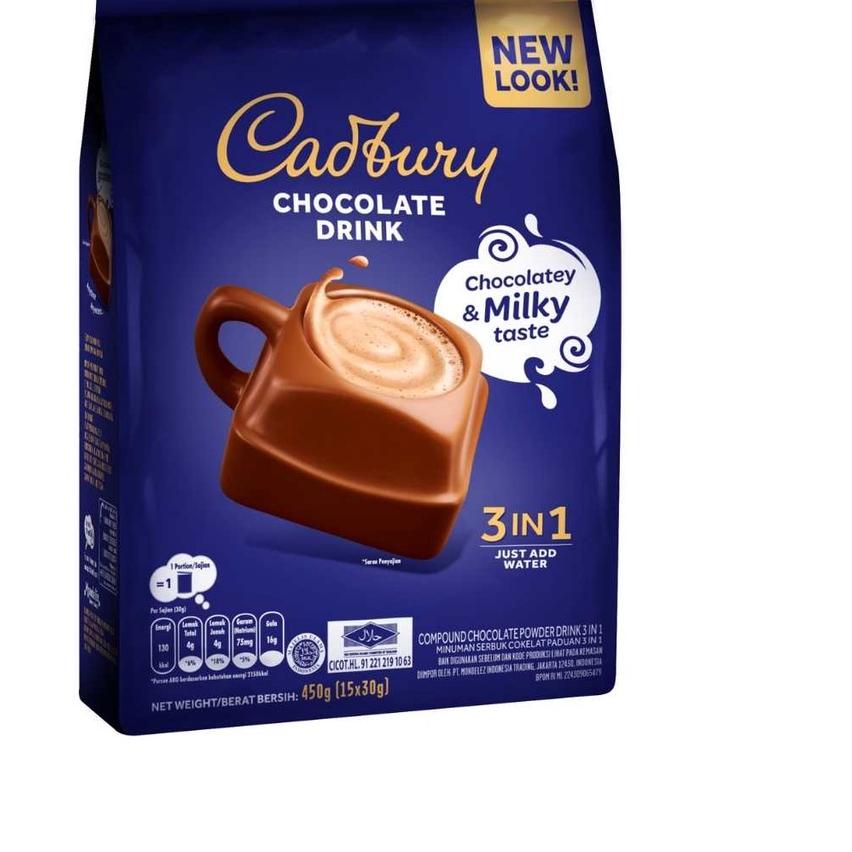 

☇ Cadbury Hot Chocolate Drink 3 in 1 Regular 450g, minuman coklat premium ➵