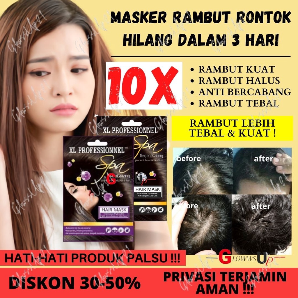 SERUM RAMBUT RONTOK XL PROFESIONNEL HAIR MASK SPA 50GR SERUM PELURUS RAMBUT HAIR TREATMENT