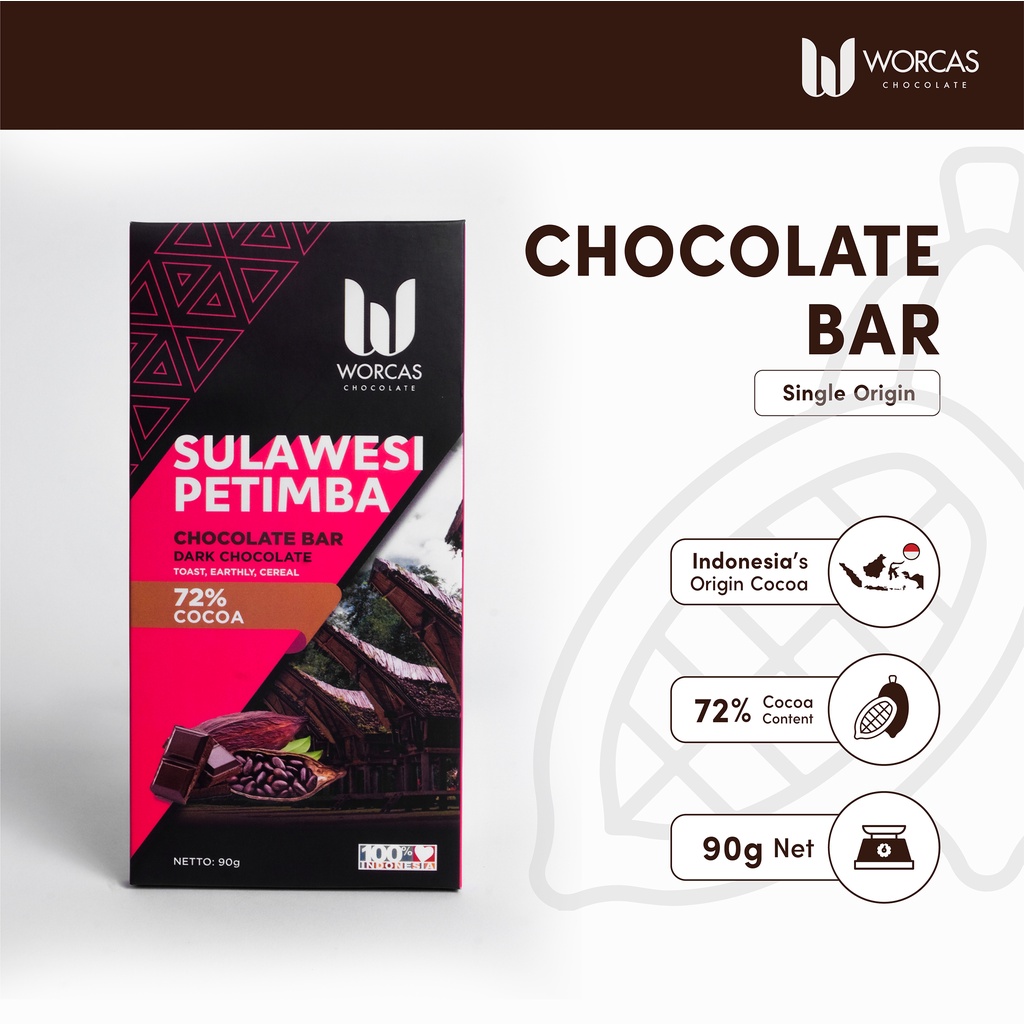 

Worcas Chocolate Bar Dark Chocolate Sulawesi Petimba