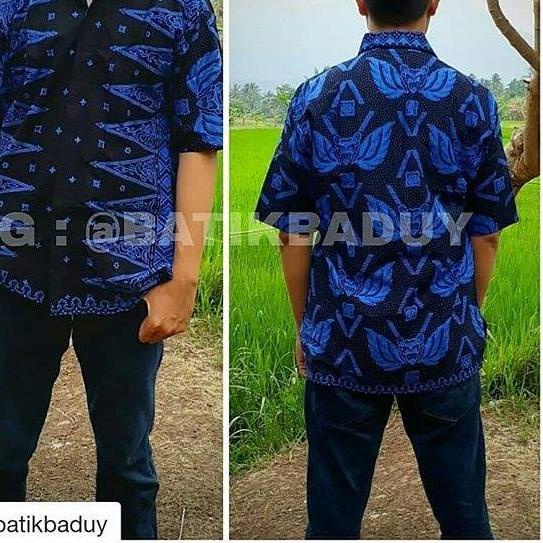 ✷ Promo stok terbatas Batik Baduy Banten Motif Tapak kebo gold/biru/merah - Pria ☻