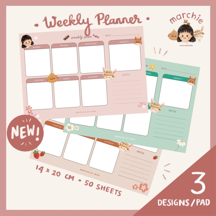 

Terlaris Mari & Friends Weekly Planner/ Agenda/ Notepad/ Memopad