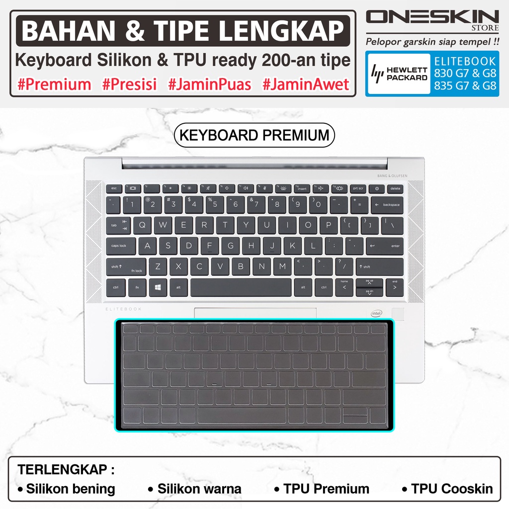 Garskin Sticker Laptop Pelindung Screen Keyboard Protector HP EliteBook 830 835 G7 G8 Gambar Full Body Silikon Bening Glossy Doff Anti Blueray