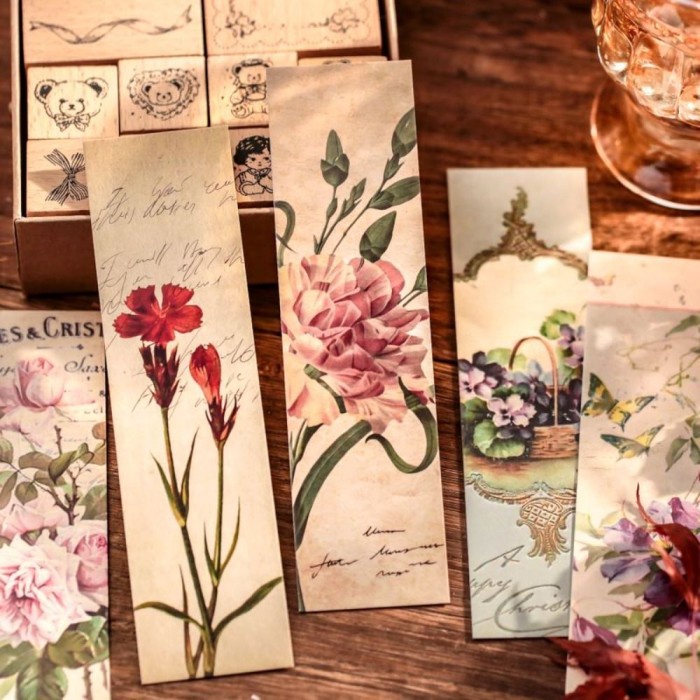 

Terlaris Ic] 30 Pcs Paper Bookmark Pembatas Buku Kertas Vintage Design