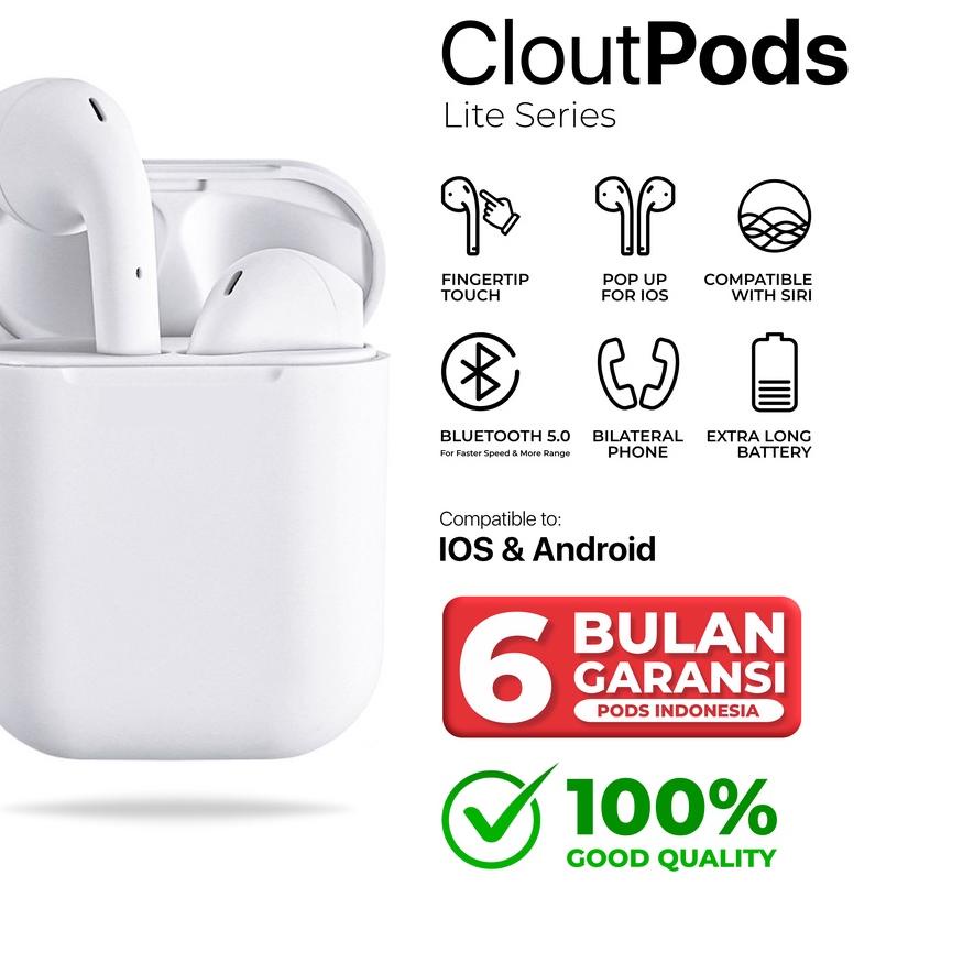 ☇ [PRODUK VIRAL] Clout  Lite 2023 Headset Bluetooth In 12 Macaron True Wireless Stereo Earphone for 