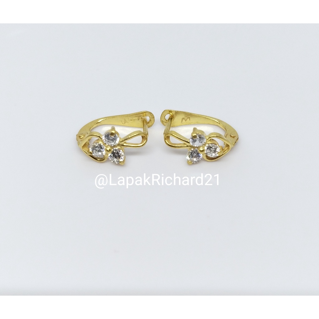 Anting emas muda kadar rendah 1gram anting kincir