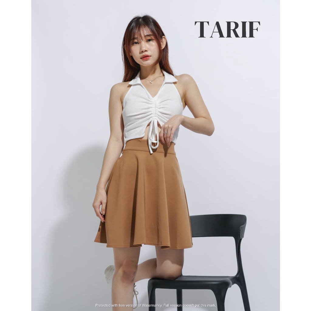 Celia Basic Midi Flare Skirt - By Tarif Rok Payung Lebar Selutut - Rok High Waist - (L059)