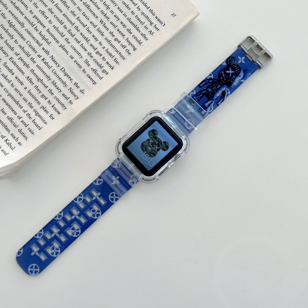 TPU  Transparent Strap for Apple Watch  41mm 45mm 2 in1  iWatch Pola yang Tali Kreatif