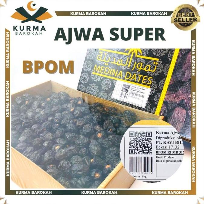 

KURMA BUAH-BUAHAN KURMA AJWA SUPER 5KG KURMABAROKAH EL09I09A82L