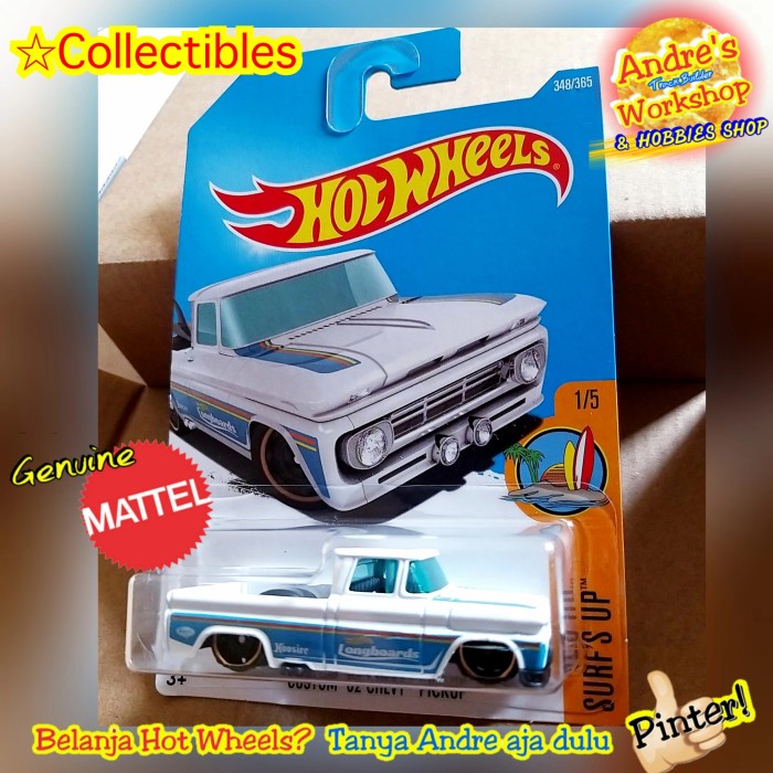 HOTWHEELS CUSTOM 62 CHEVY PICKUP ORI MATTEL HOT WHEELS CAR COLLECTOR TERBARU