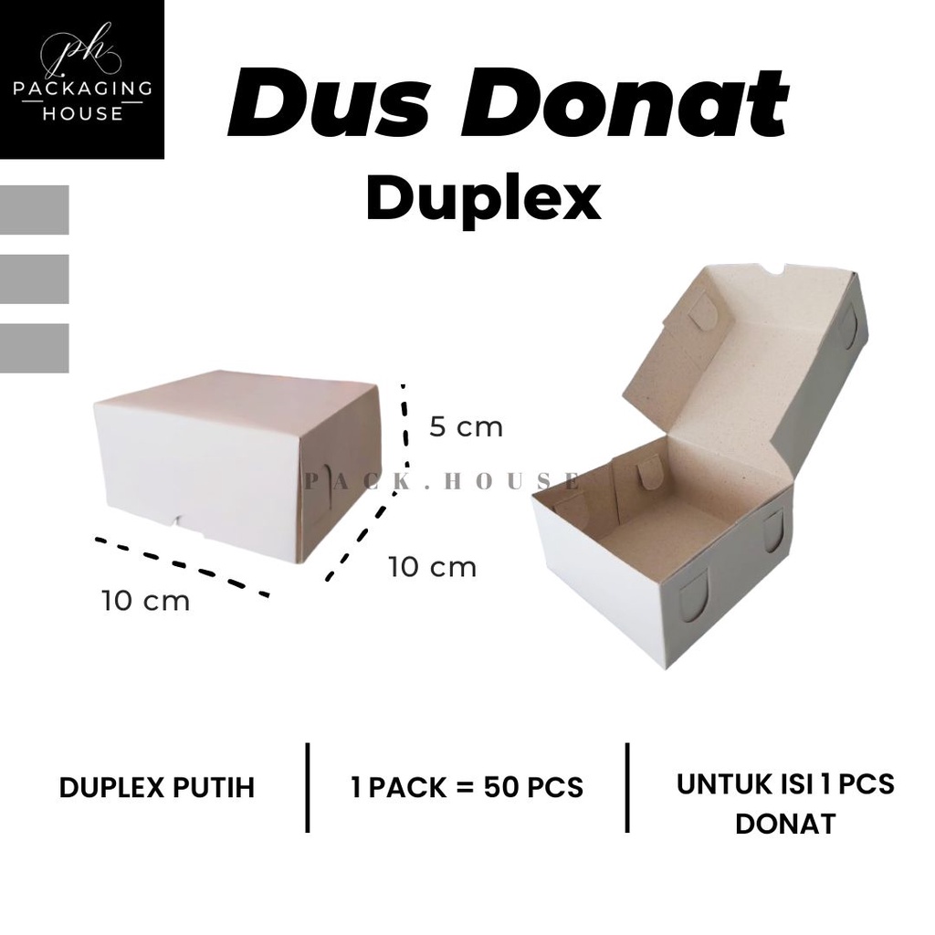 

Dus Donat Duplex | Box Donat Putih | 50 Pcs / Pack |