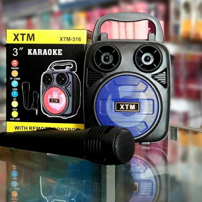 ❉ XTM 316 Speaker Bluetooth Speaker Mic Karaoke Wireless Portable Music Karaoke XTM-316 ◘