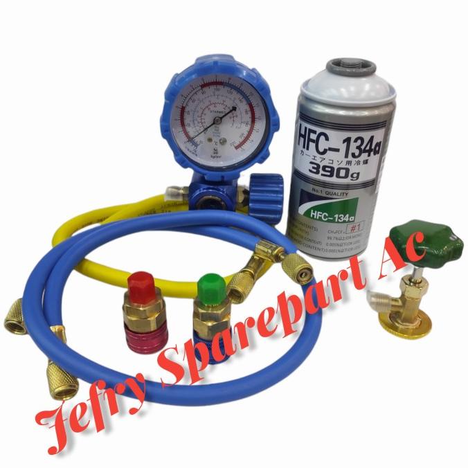 PAKET ISI FREON AC MOBIL DAN KULKAS R134A R134 SINGLE QC12 5MACAM