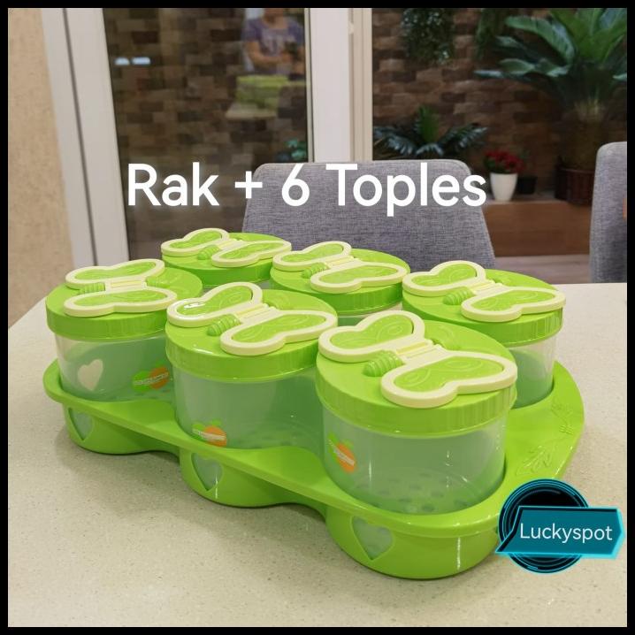 

Rak + 6 Toples / Toples Lebaran / Toples Kue Kering / Toples Kupu-Kupu