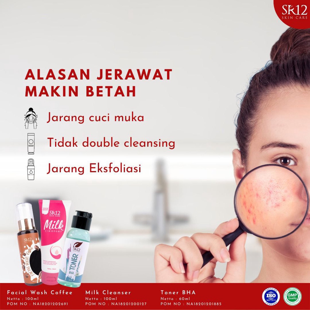 Milk Cleanser SR12 Pembersih Wajah BPOM Ampuh Mengangkat Sisa Makeup dan Kotoran Diwajah 100 ml