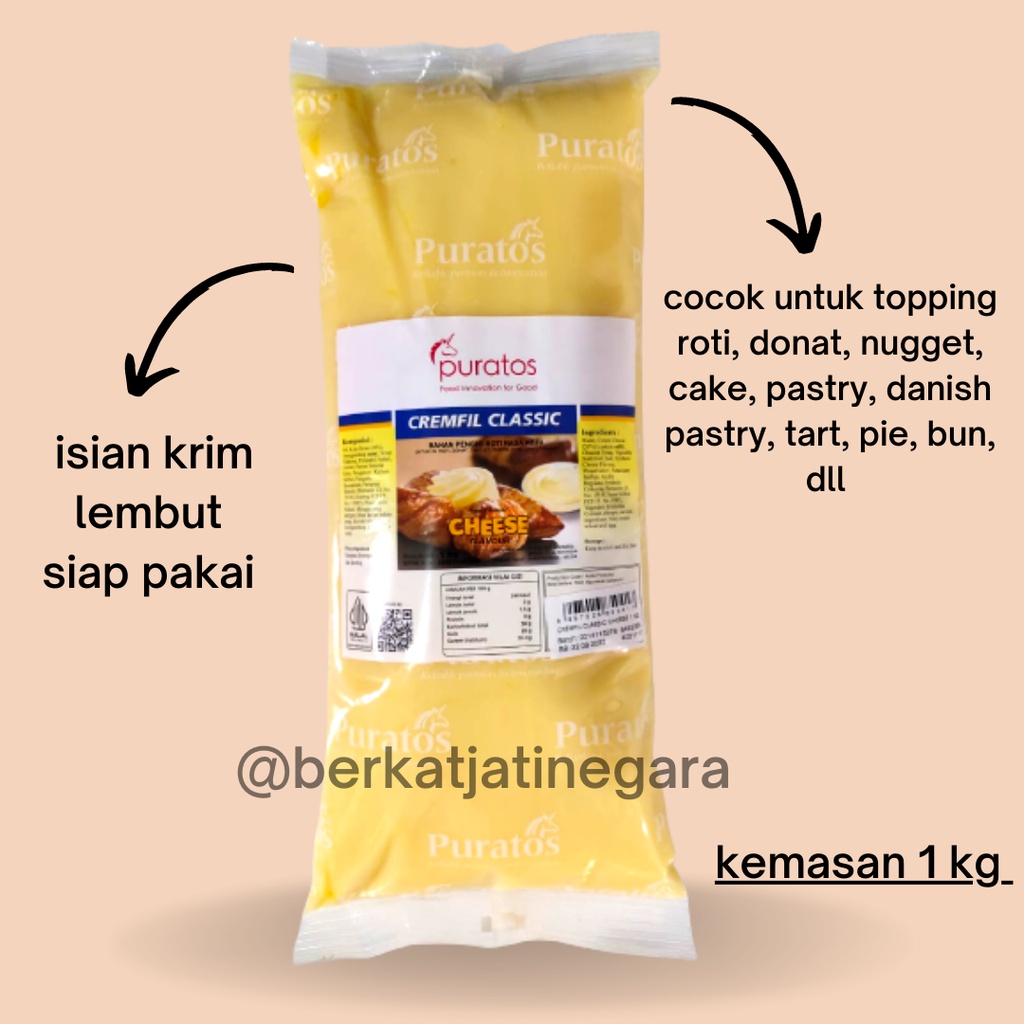 

PURATOS CREAMFIL CLASSIC CHEESE KEMASAN 1 KG / FILLING KEJU