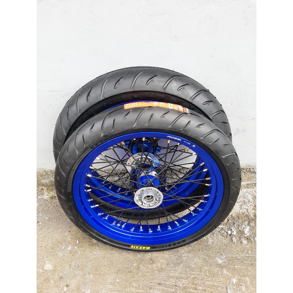 Ban Set Supermoto D Tracker Roda Set Supermoto KLX PNP All Series KLX 150 Ban Baru