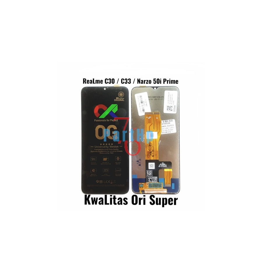 Lcd Touchscreen Fullset Kwalitas Ori Super Realme C 30 - C 33 - Narzo 50 i Prime  - Hitam