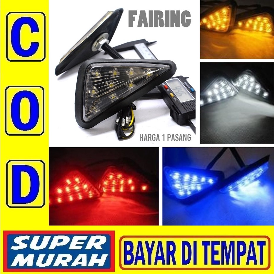 Lampu sein assy sen segi tiga universal semua motor sport fairing set 2 pcs riting ritting reting ni