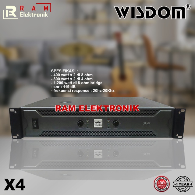Power Amplifier WISDOM X4 / X-4 2 Channel Garansi Resmi Original