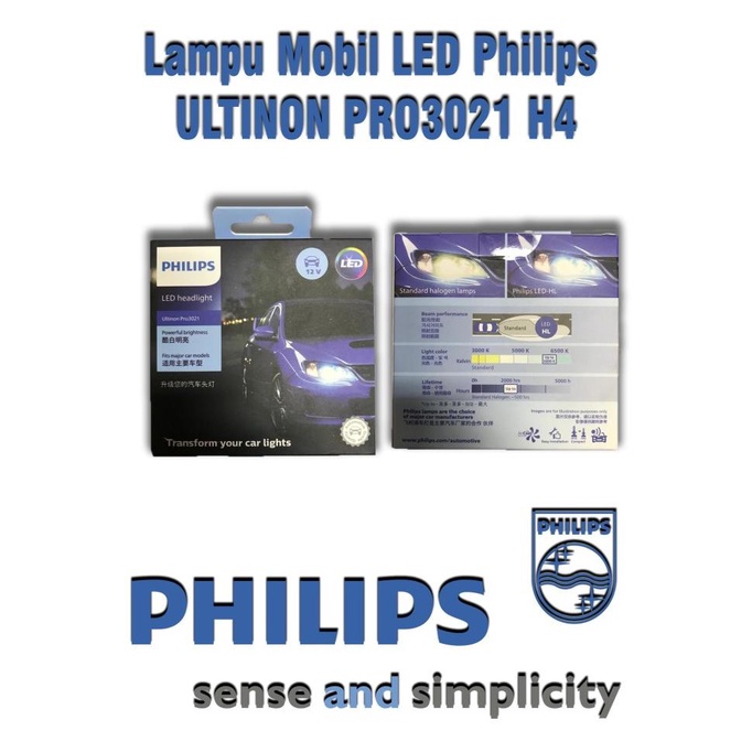 Lampu Mobil LED Philips ULTINON PRO3021 H4 67132